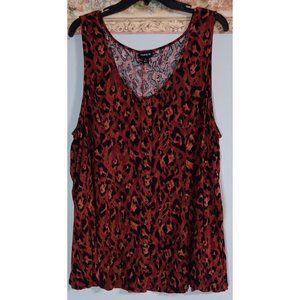 Torrid 3 Animal Print Slub Casual Business Occasion Flowy Fit Flare Tank Top